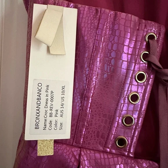Snakeskin Bronx and banco fuchsia dress XL NWT